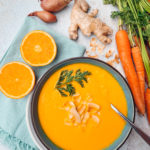 Suppe Sunny Möhre Kokos Orange Ingwer Thermomix Rezept vegan einfach lecker